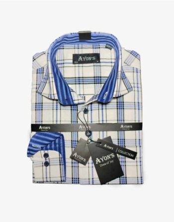 White Blue Check 509