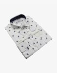 Men’s L/S 100% Cotton White Print 101