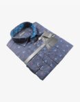 Men’s L/S 100% Cotton Dark Blue Print 105