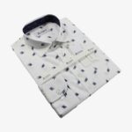 Men’s L/S 100% Cotton White Print 101