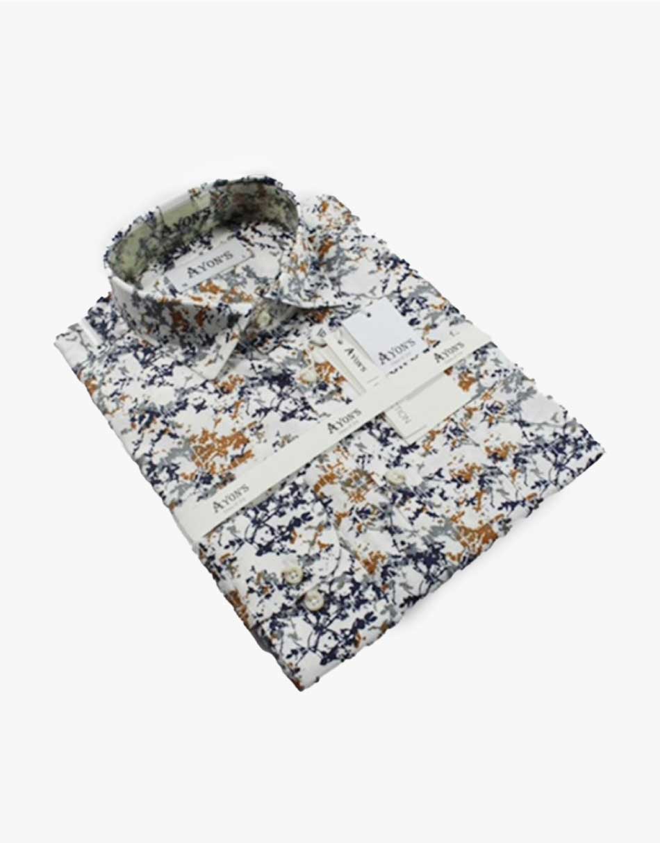 Shirt-102_Mens_L-S_100_Cotton_White_Print_img-1.jpg Men’s L/S 100% Cotton White Print 102 - Image 1