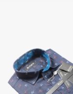 Men’s L/S 100% Cotton Dark Blue Print 105 - Image 2