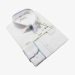 Men’s L/S 100% Cotton White Print 110