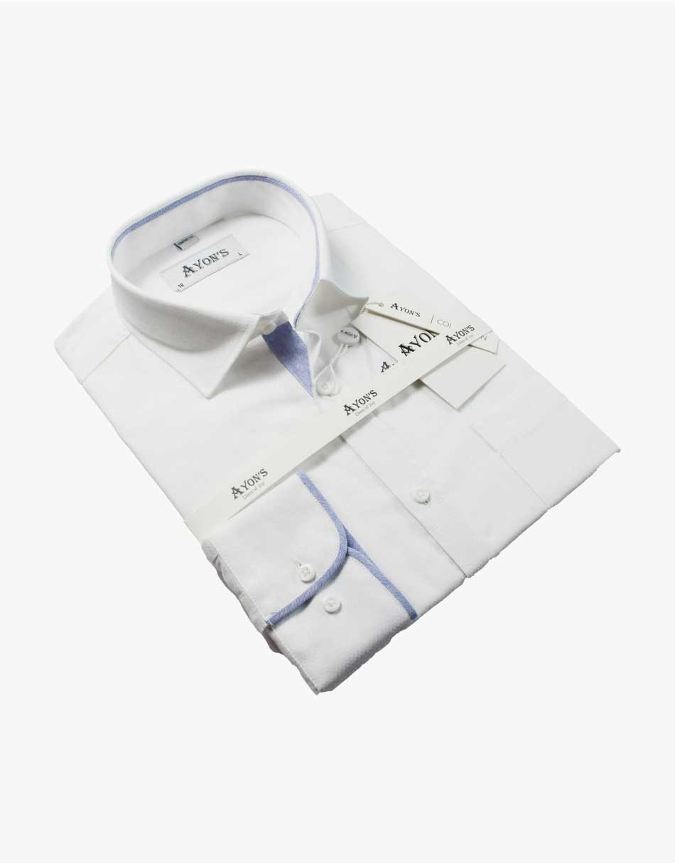 Shirt-110_Mens_L-S_100_Cotton_White_img-1.jpg Men’s L/S 100% Cotton White Print 110 - Image 1